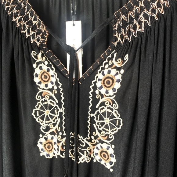 NWT Sanctuary Dress Black Freya Smocked long sleeve bohemian casual  Small - Picture 10 of 16